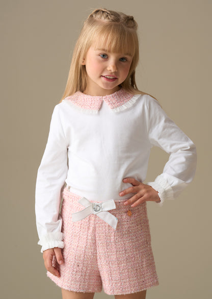 Faye Tweed Collar Ls Top