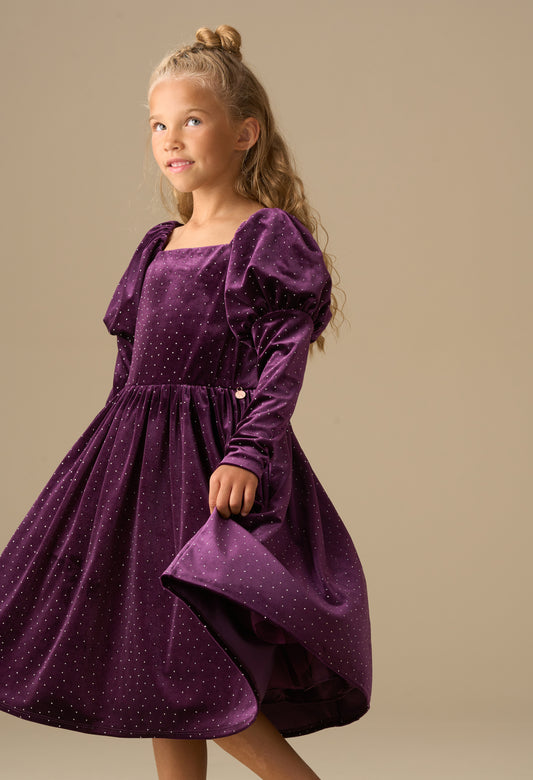 Violet Velvet Dress