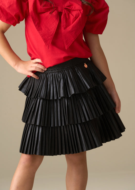 Lucile Metallic Tiered Rara Skirt