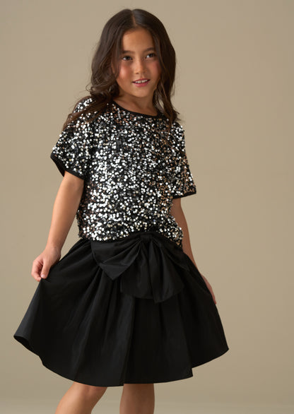 Leona Silver Sequin Top