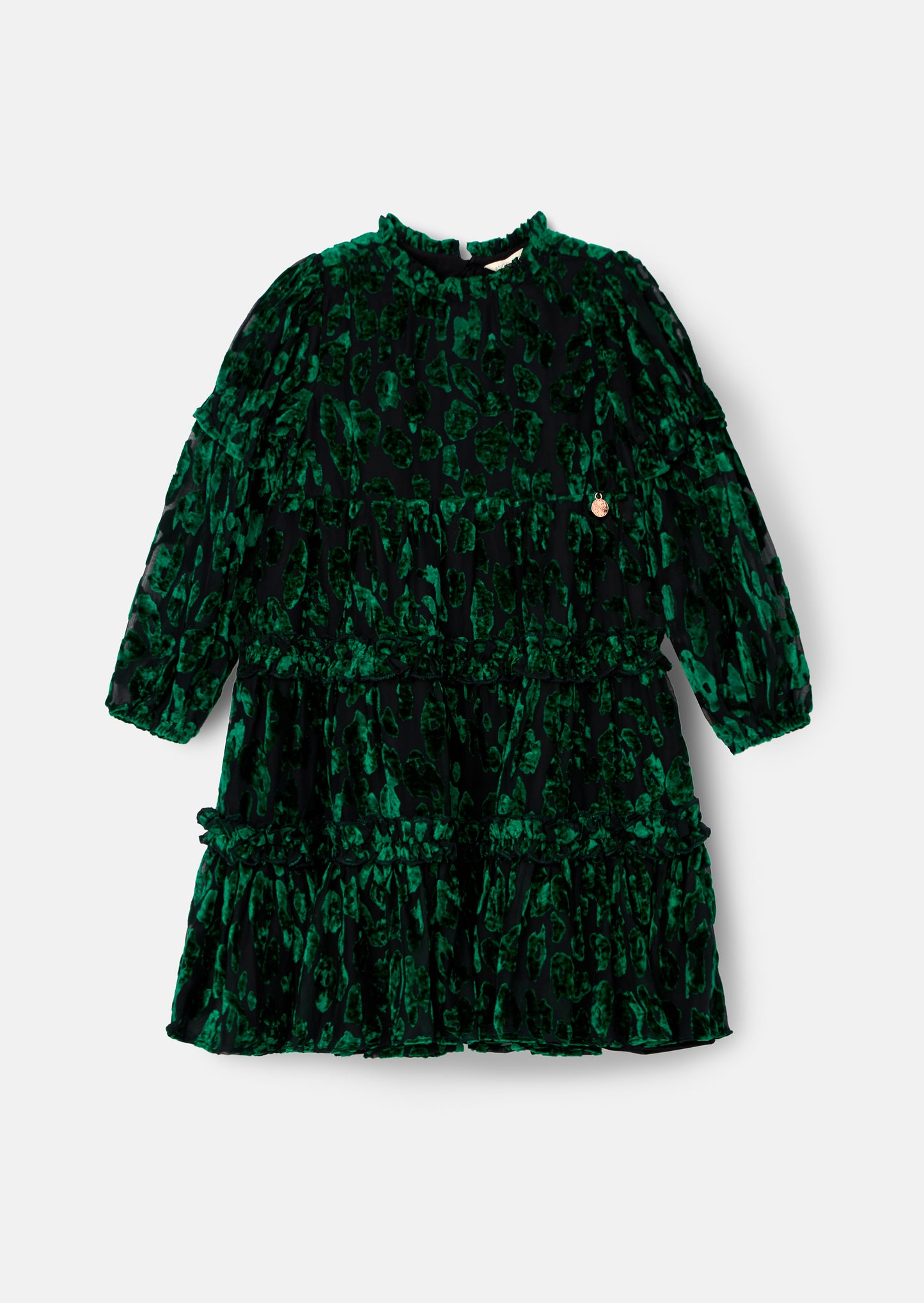 Poppy Devore Velvet Tiered Dress