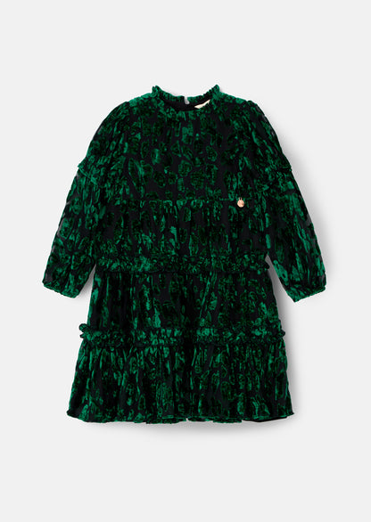 Poppy Devore Velvet Tiered Dress