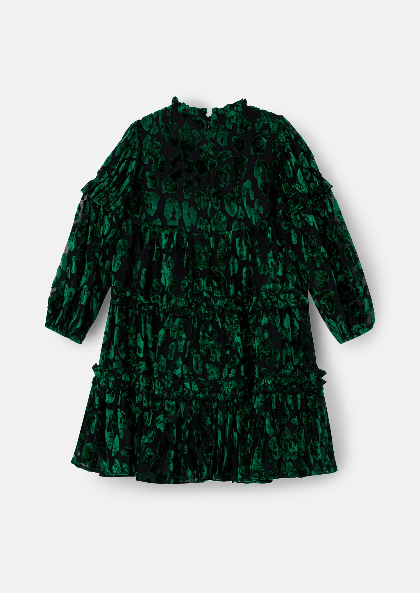 Poppy Devore Velvet Tiered Dress