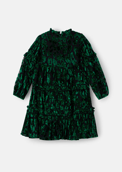 Poppy Devore Velvet Tiered Dress
