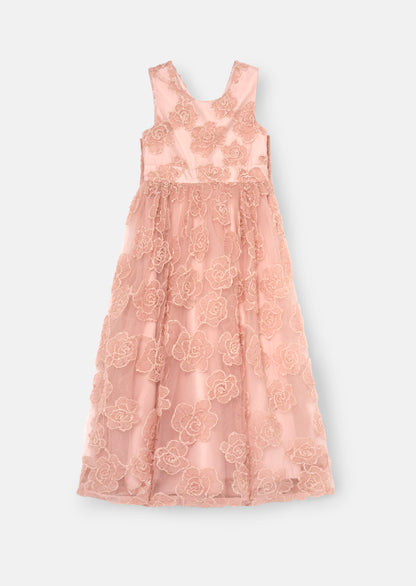 Louise Blush Embellished Bow Back Dress