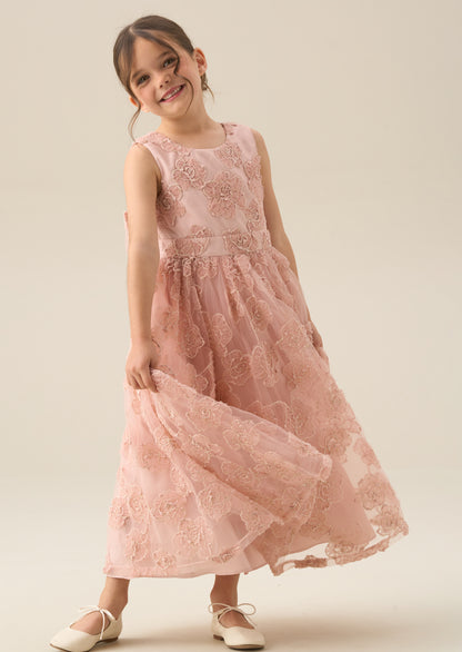 Louise Blush Embellished Bow Back Dress