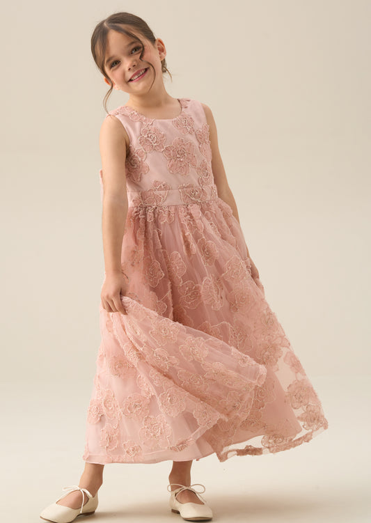 Louise Blush Embellished Bow Back Dress