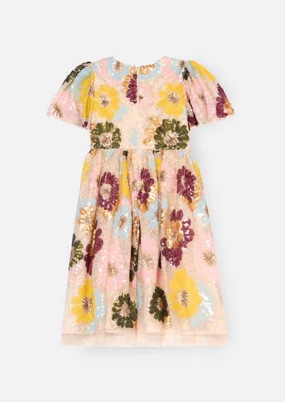 Verity Flower Sequin Dress