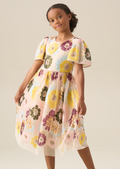 Verity Flower Sequin Dress