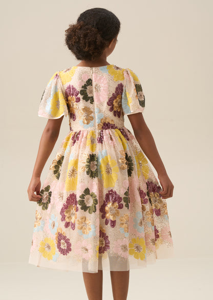 Verity Flower Sequin Dress
