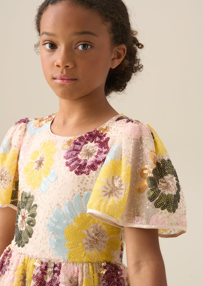 Verity Flower Sequin Dress