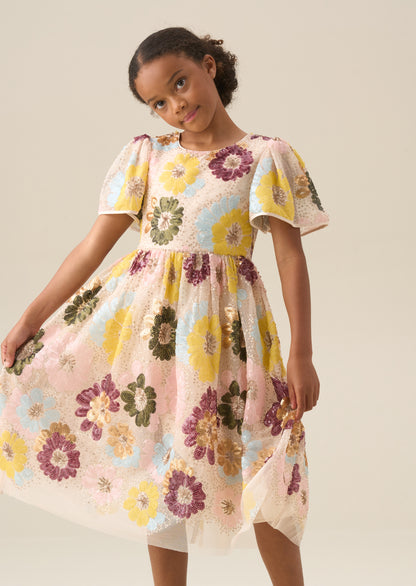 Verity Flower Sequin Dress