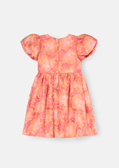 Georgia Pink Bow Jacquard Dress