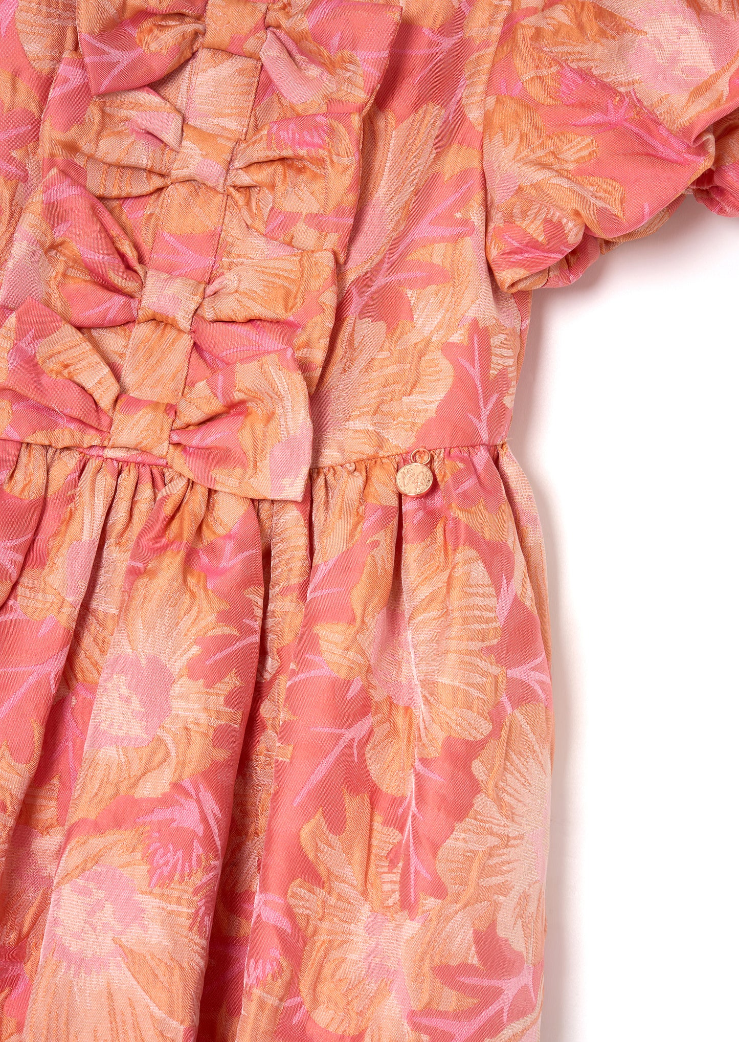 Georgia Pink Bow Jacquard Dress