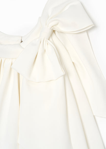 Amelia White Bow Swing Dress
