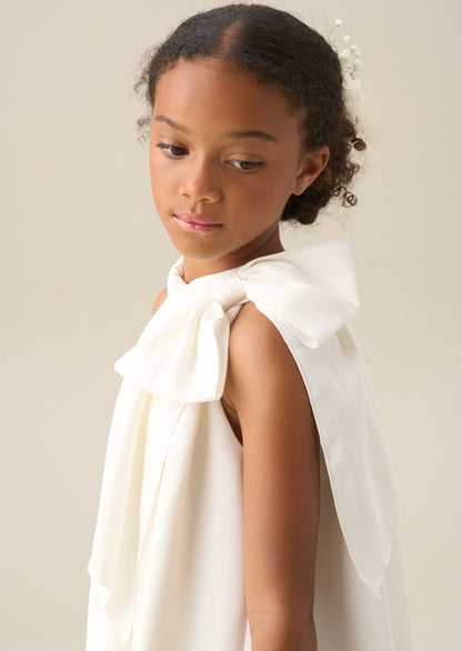 Amelia White Bow Swing Dress