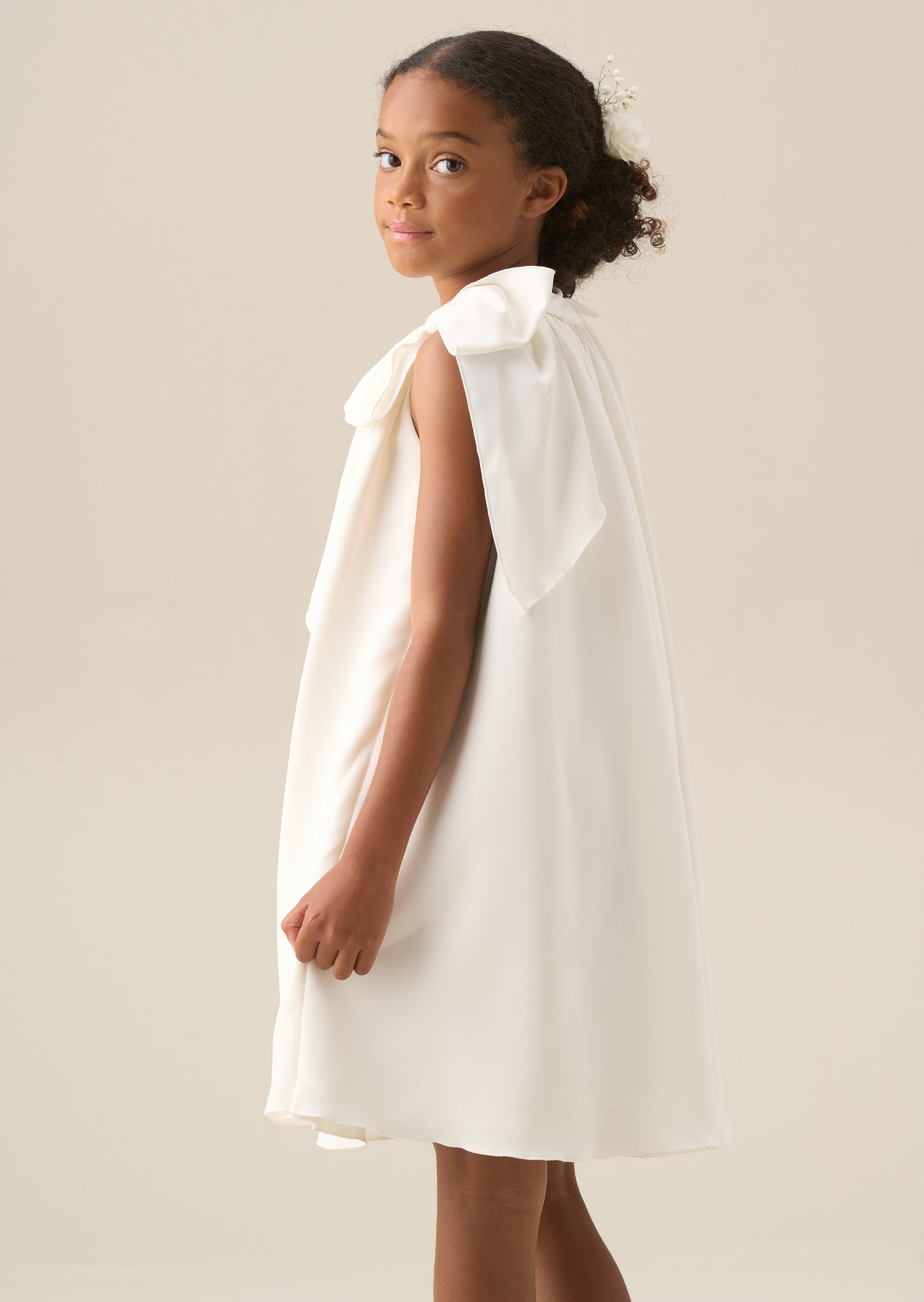 Amelia White Bow Swing Dress