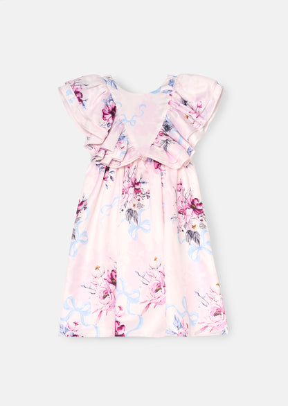Emillie Print Frill Sleeve Dress