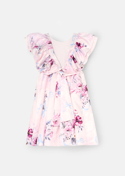 Emillie Print Frill Sleeve Dress