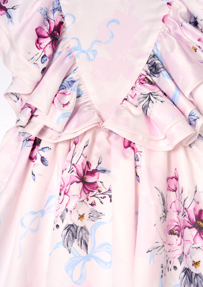 Emillie Print Frill Sleeve Dress