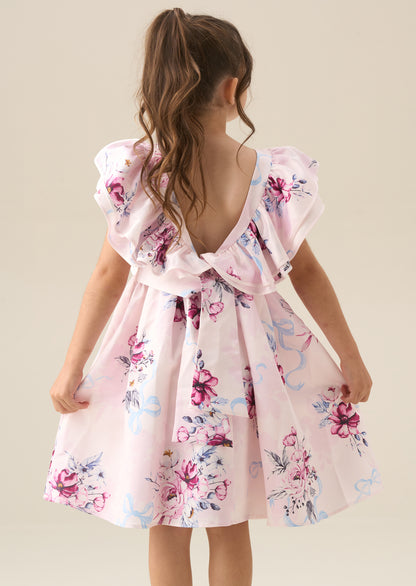 Emillie Print Frill Sleeve Dress