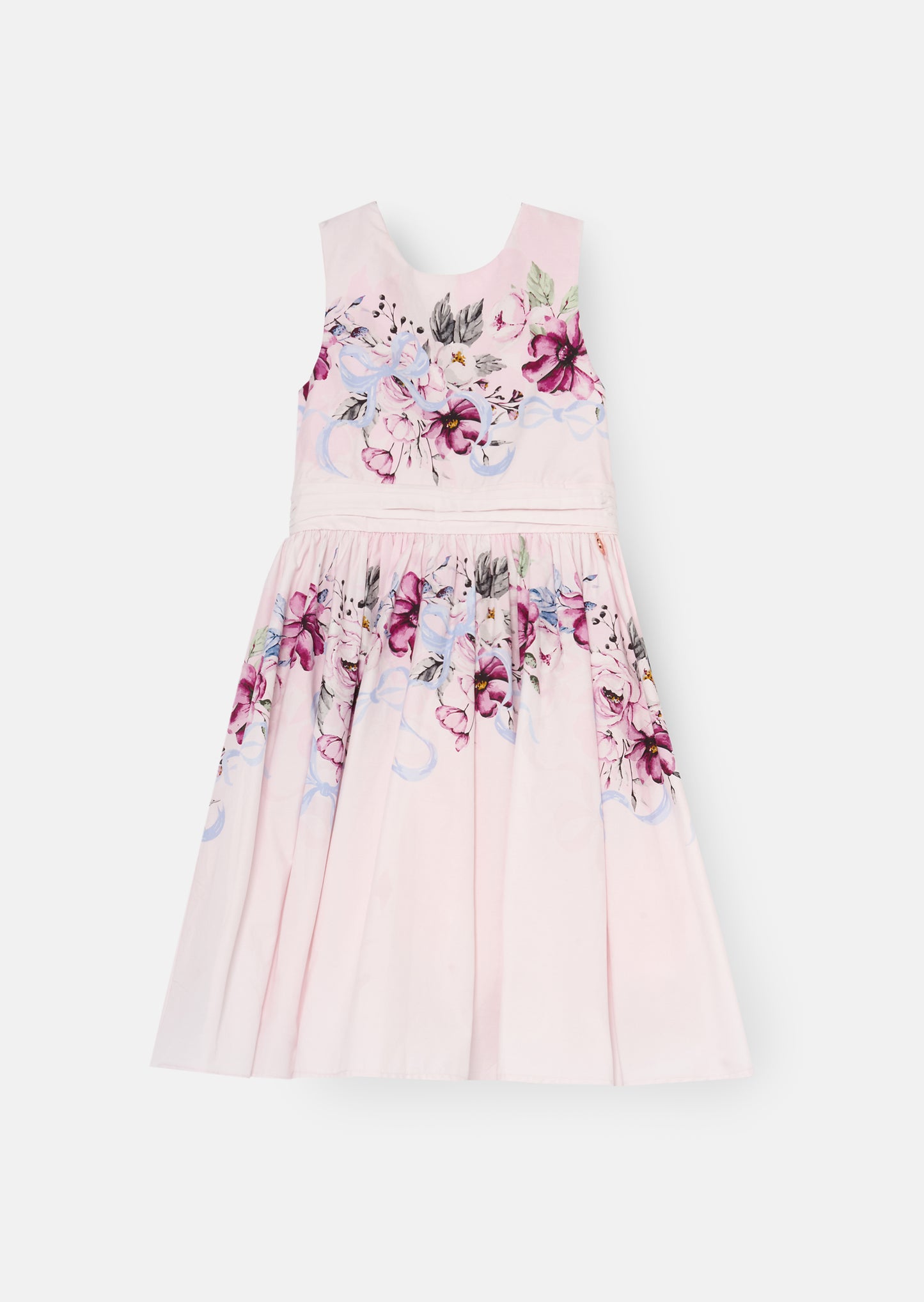 Elisa Blush Print Bow Back Dress
