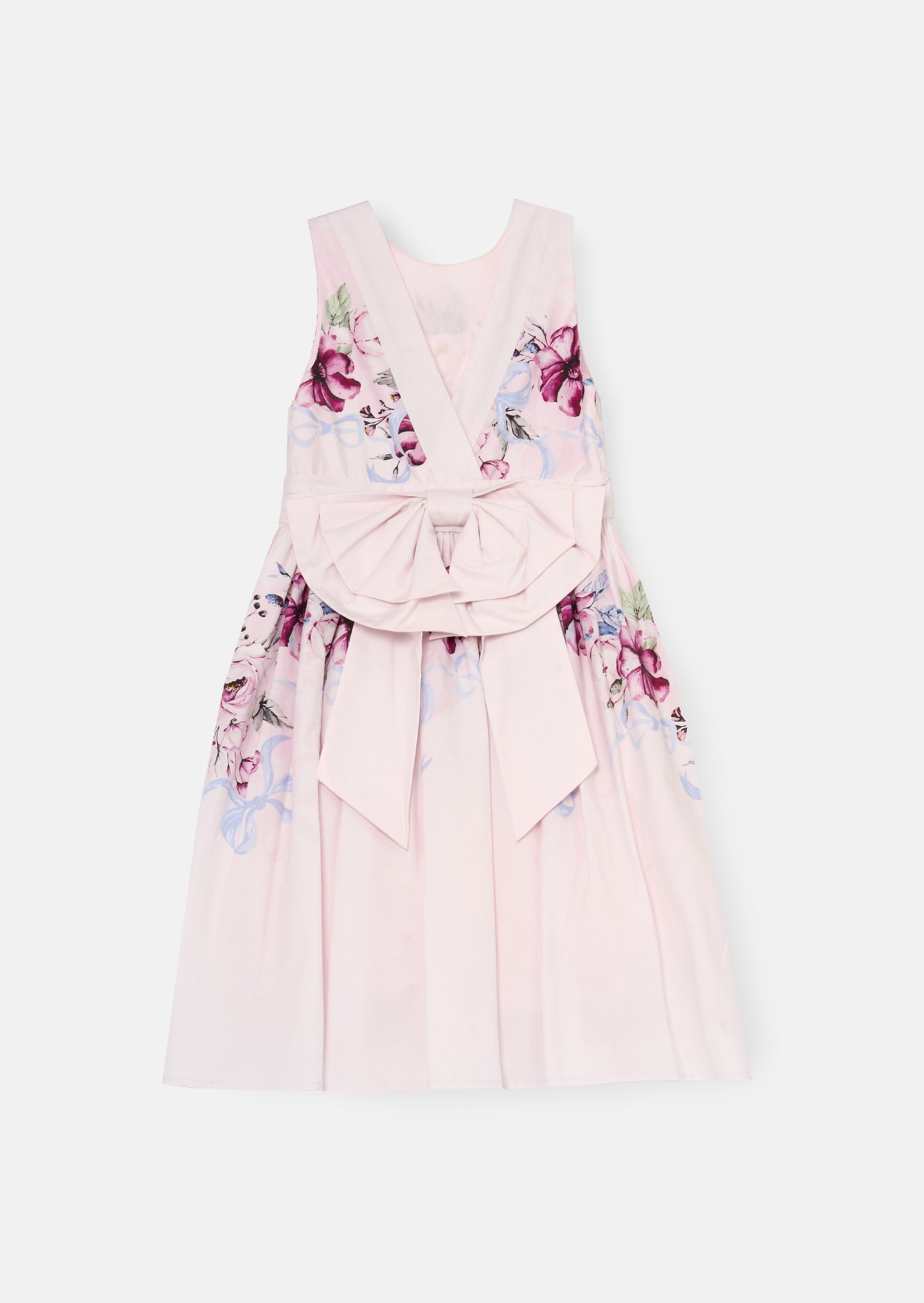 Elisa Blush Print Bow Back Dress