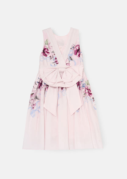 Elisa Blush Print Bow Back Dress