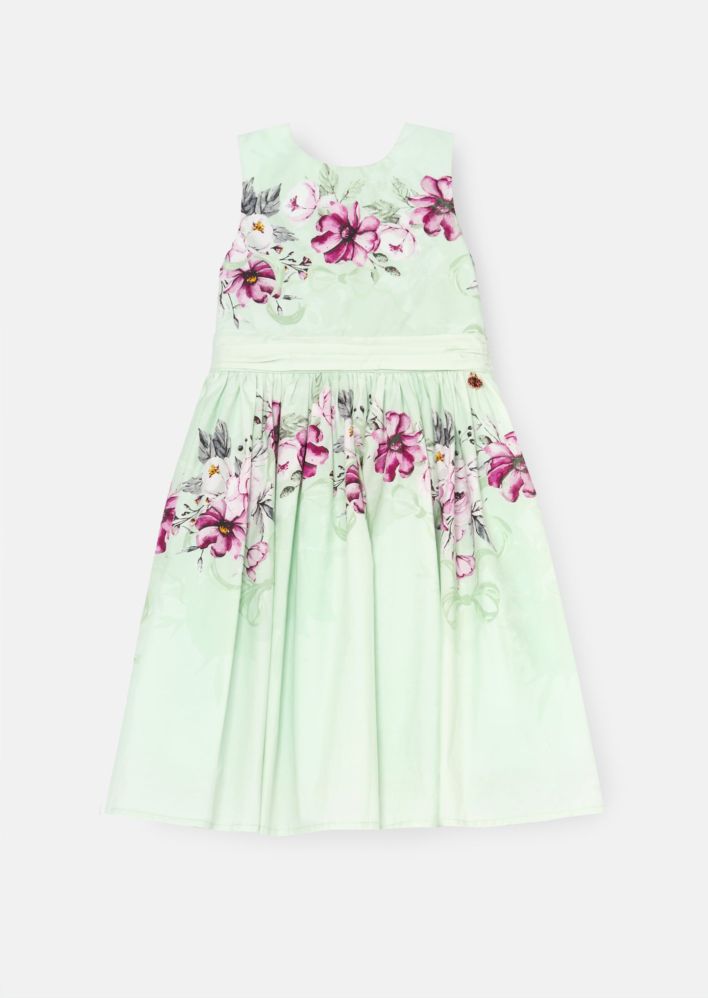 Elisa Mint Print Bow Back Dress