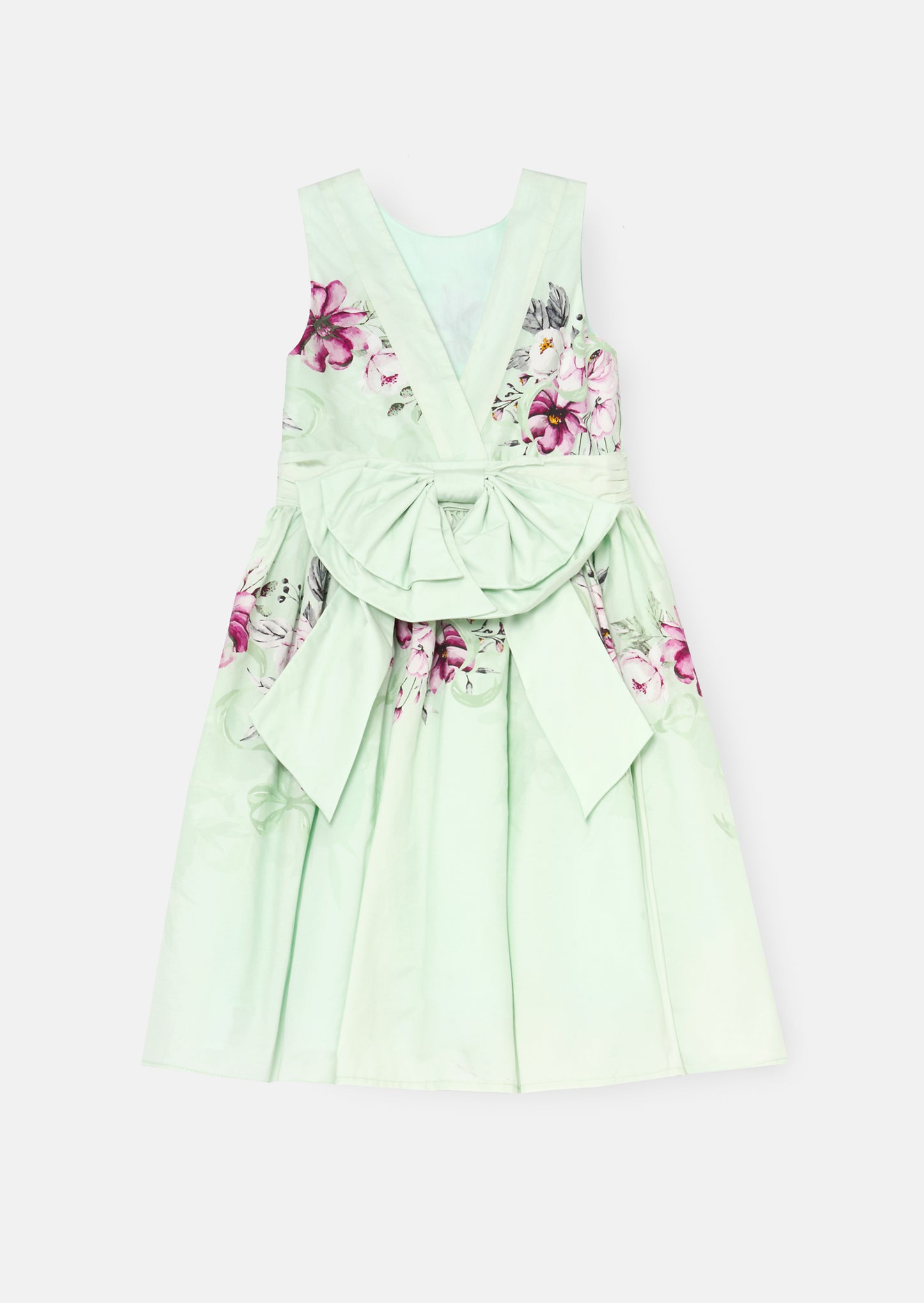 Elisa Mint Print Bow Back Dress