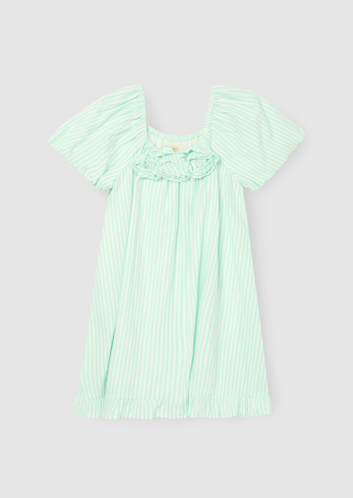 Coletta Corsage Stripe Swing Dress