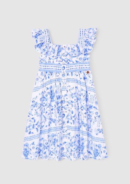 Ellery Print Ruffle Sleeve Dress