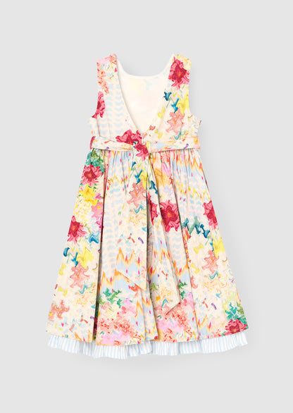 Seren Print Stripe Sash Waist Dress