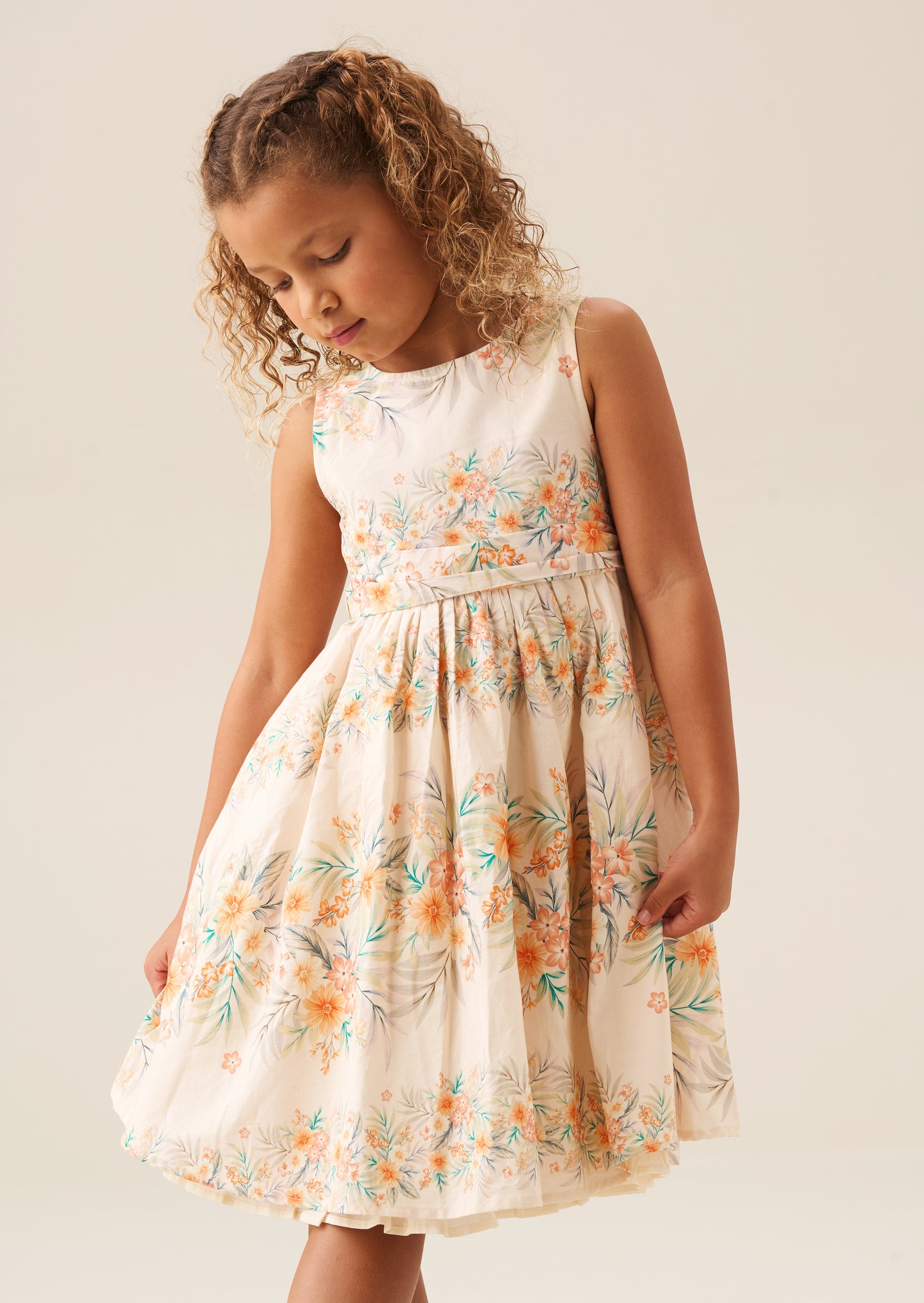Primrose Print Stripe Sash Waist Dress