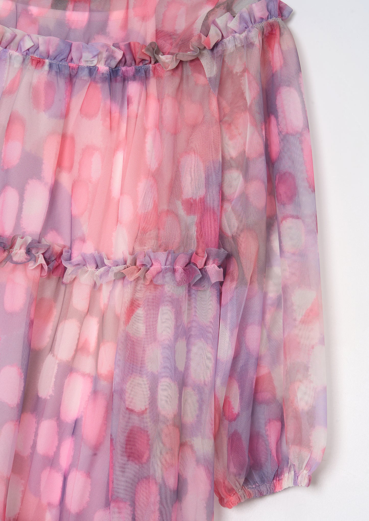 Cara Pink Printed Swing Mesh Dress