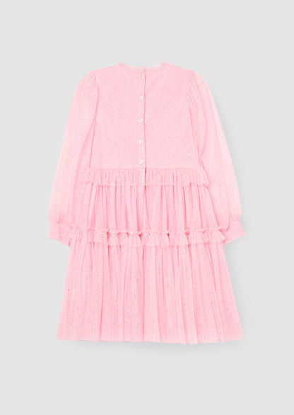Willow Pink Balloon Sleeve Boho Dress