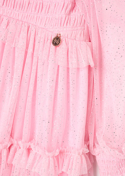 Willow Pink Balloon Sleeve Boho Dress