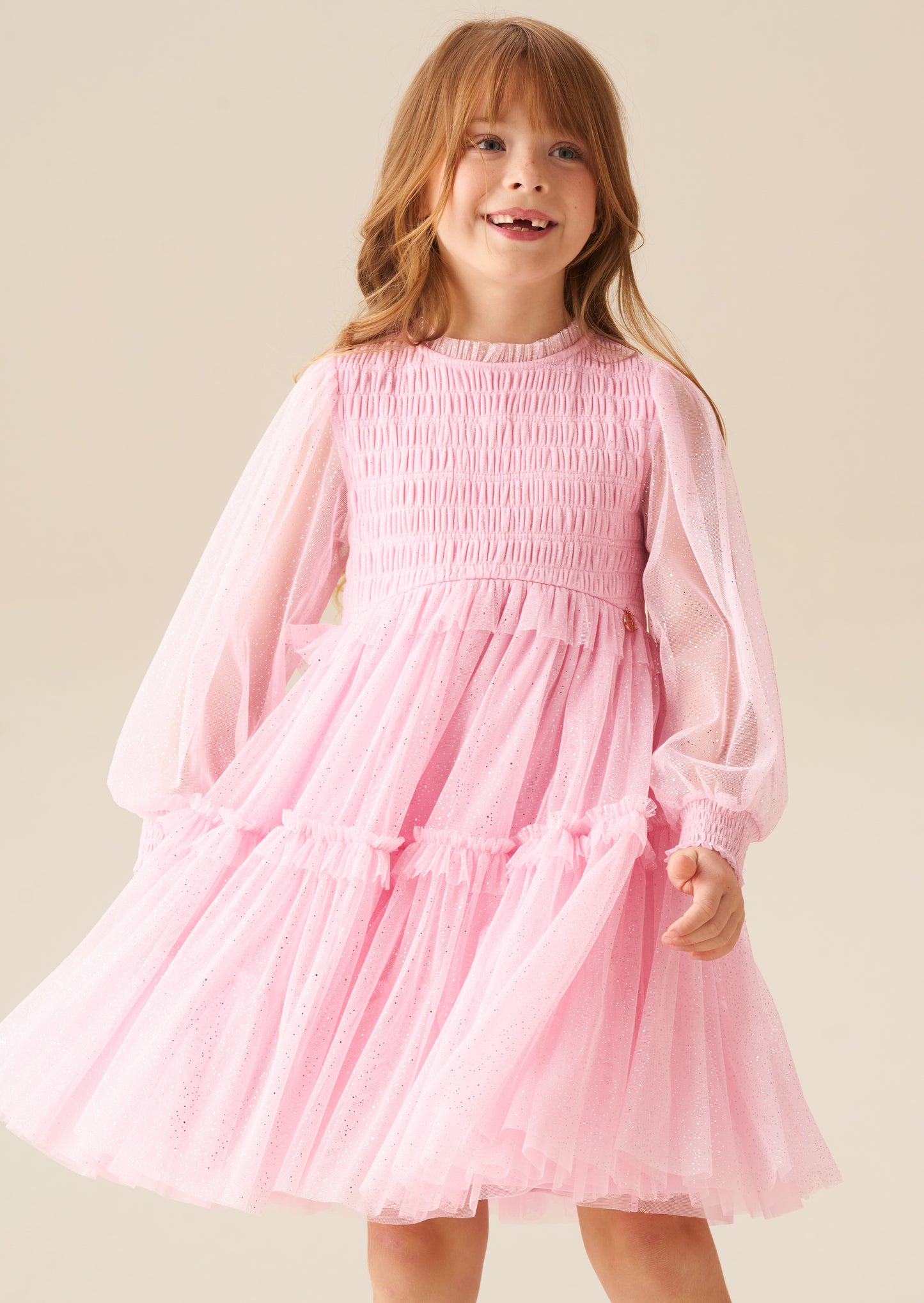 Willow Pink Balloon Sleeve Boho Dress