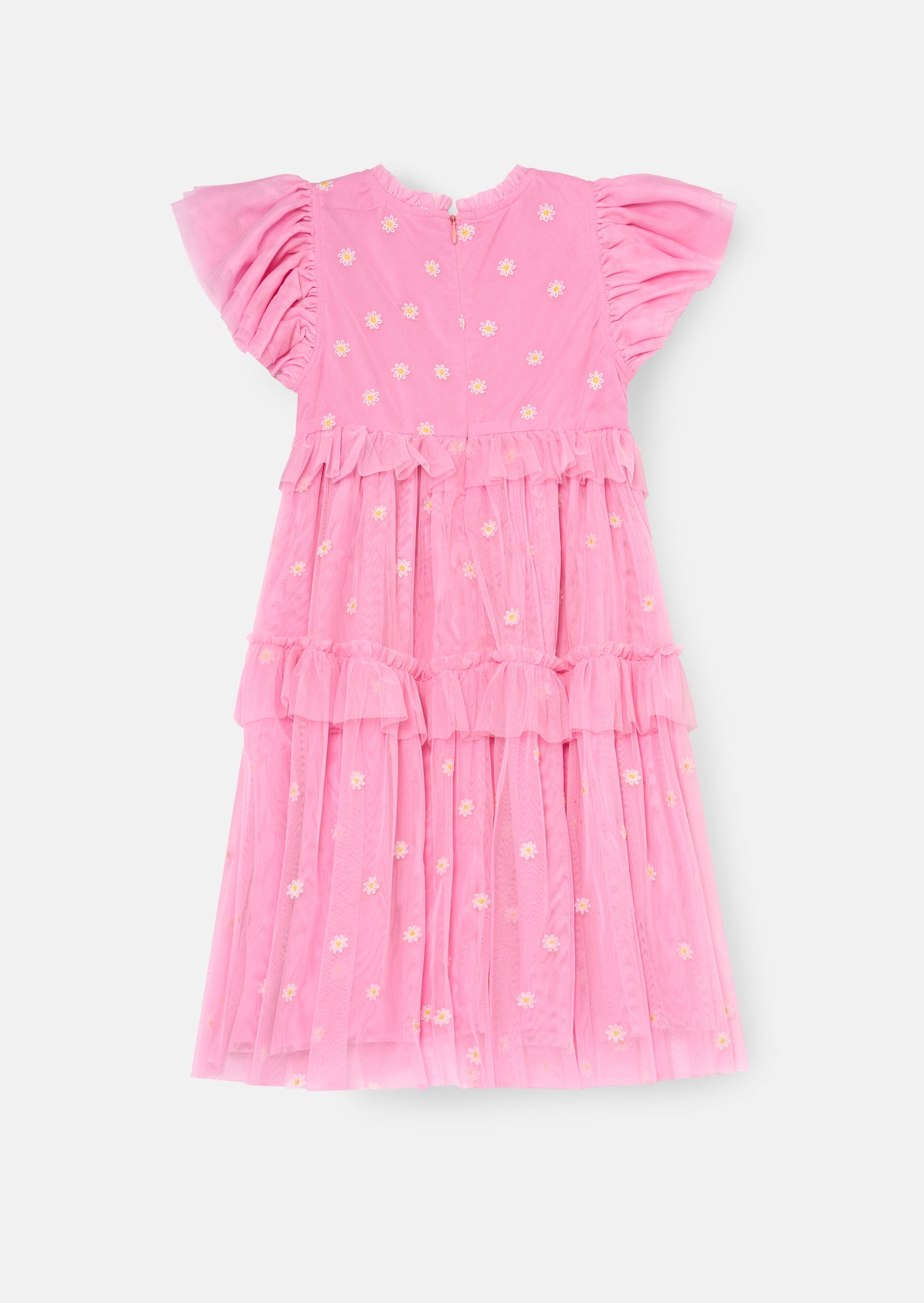 Luisa Pink Embroidered Mesh Dress