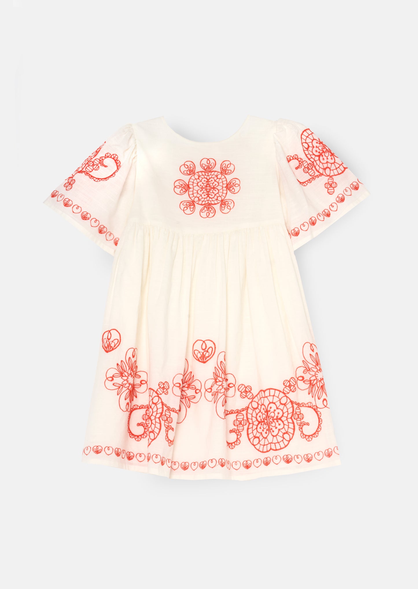 Reyna Ivory Embroidered Swing Dress