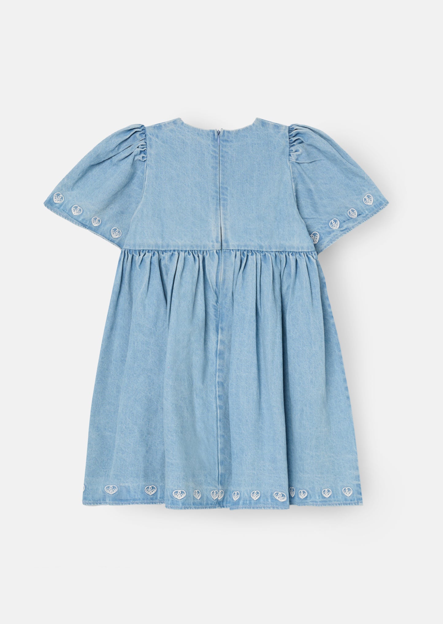 Reyna Denim Embroidered Swing Dress