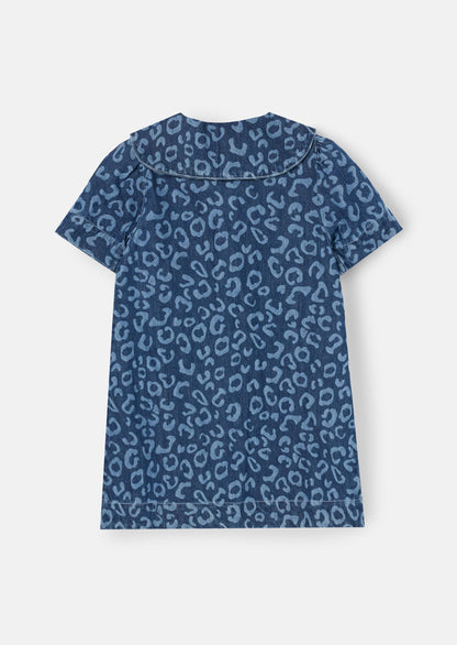 Saoirse Leopard Denim Collared Dress