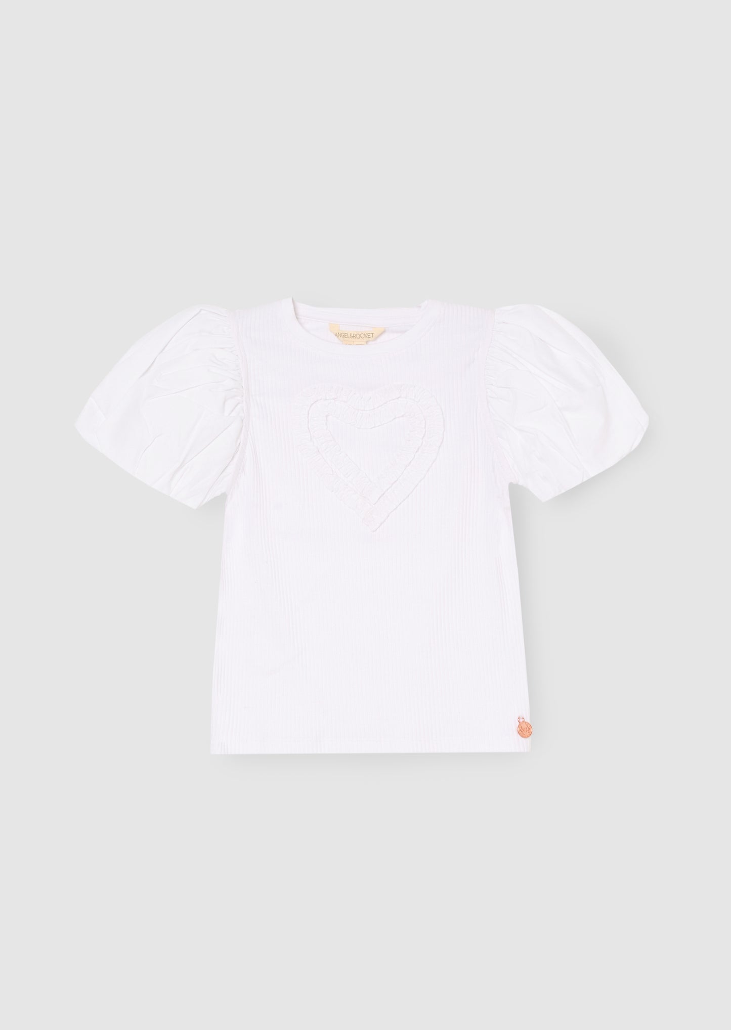 Eve Ruffle Heart Puff Sleeve Tee