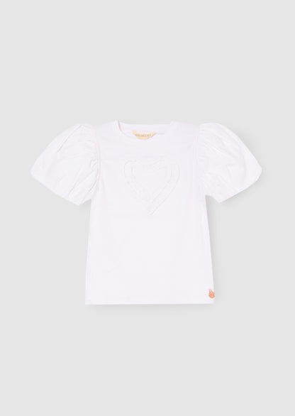 Eve Ruffle Heart Puff Sleeve Tee