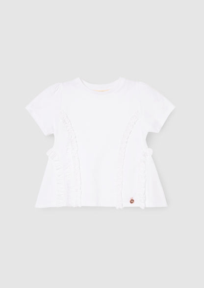Pippa Woven Peplum Ruffle T Shirt