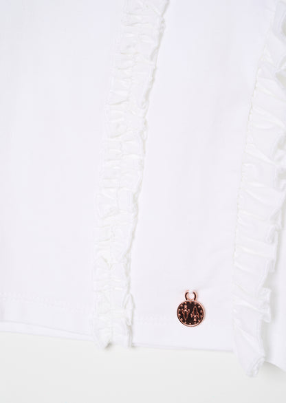 Pippa Woven Peplum Ruffle T Shirt