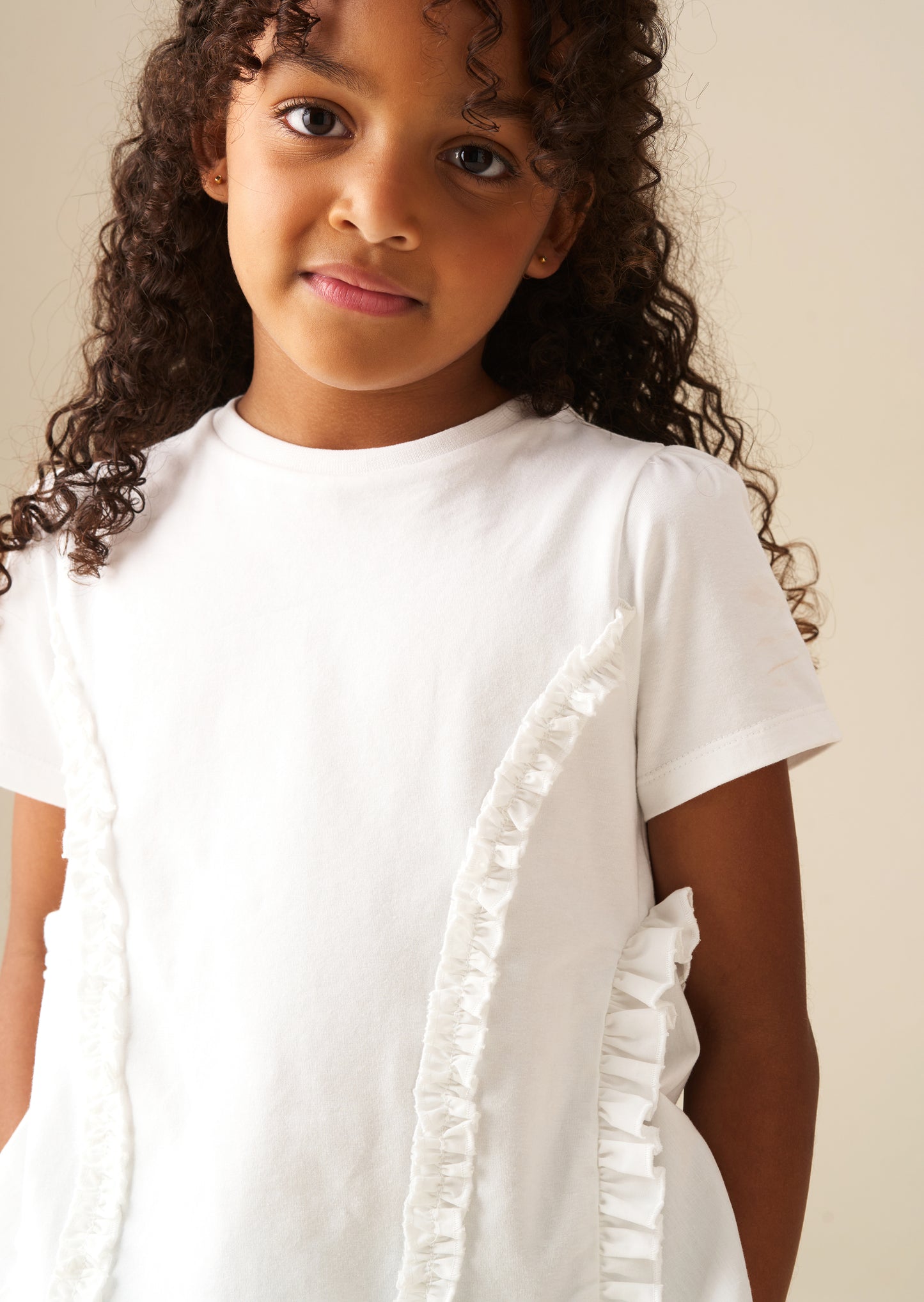 Pippa Woven Peplum Ruffle T Shirt