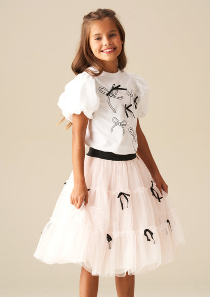 Lyla Bow Mesh Skirt
