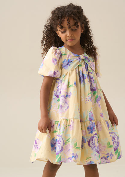 Lucia Floral Print Puff Sleeve Dress