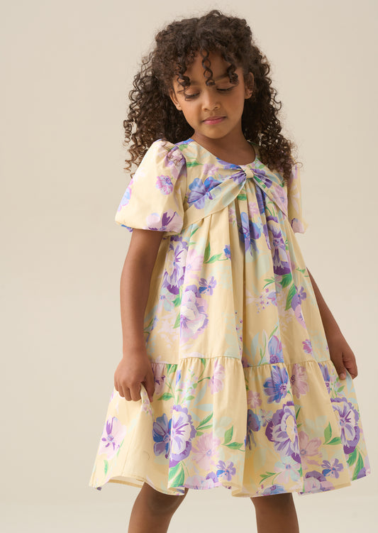 Lucia Floral Print Puff Sleeve Dress